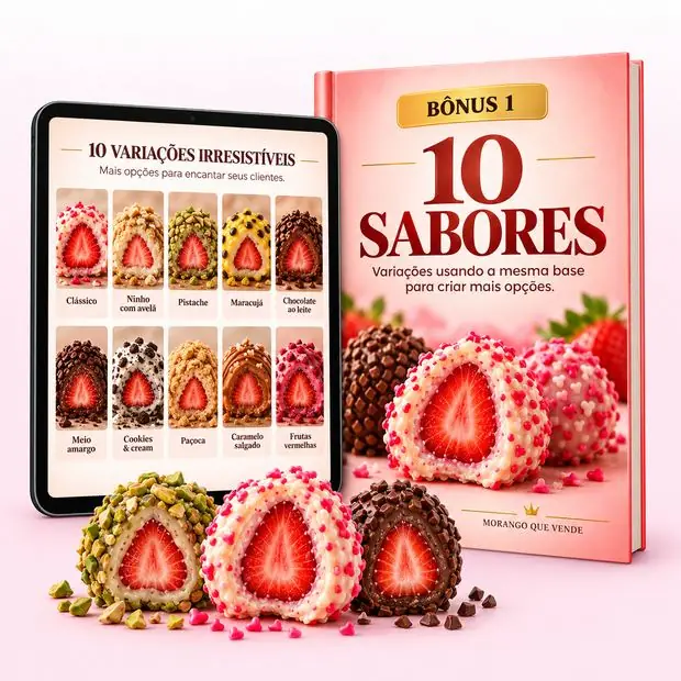 as 10 variações de sabor no tablet e a capa do bônus