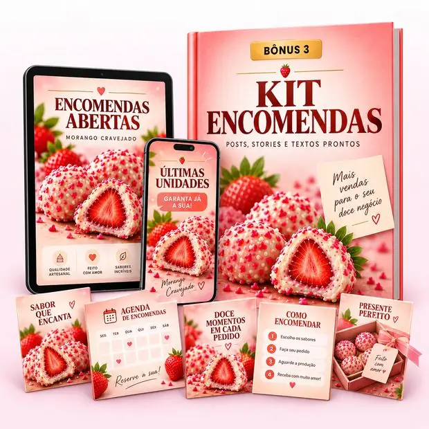 posts e stories prontos para divulgar as encomendas